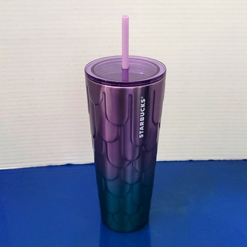2023 Starbucks Purple Twilight Ombre Mermaid Scales Stainless Steel 24oz Tumbler